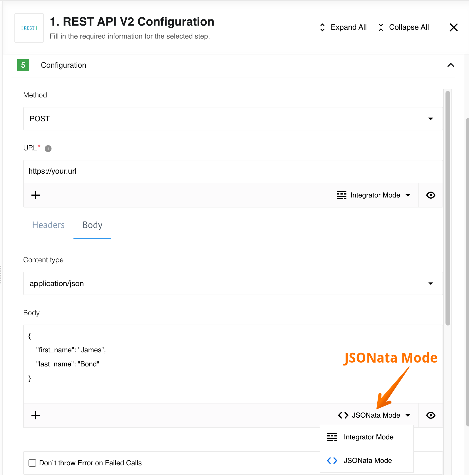 REST-API-V2 step: JSONata mode for POST/PUT