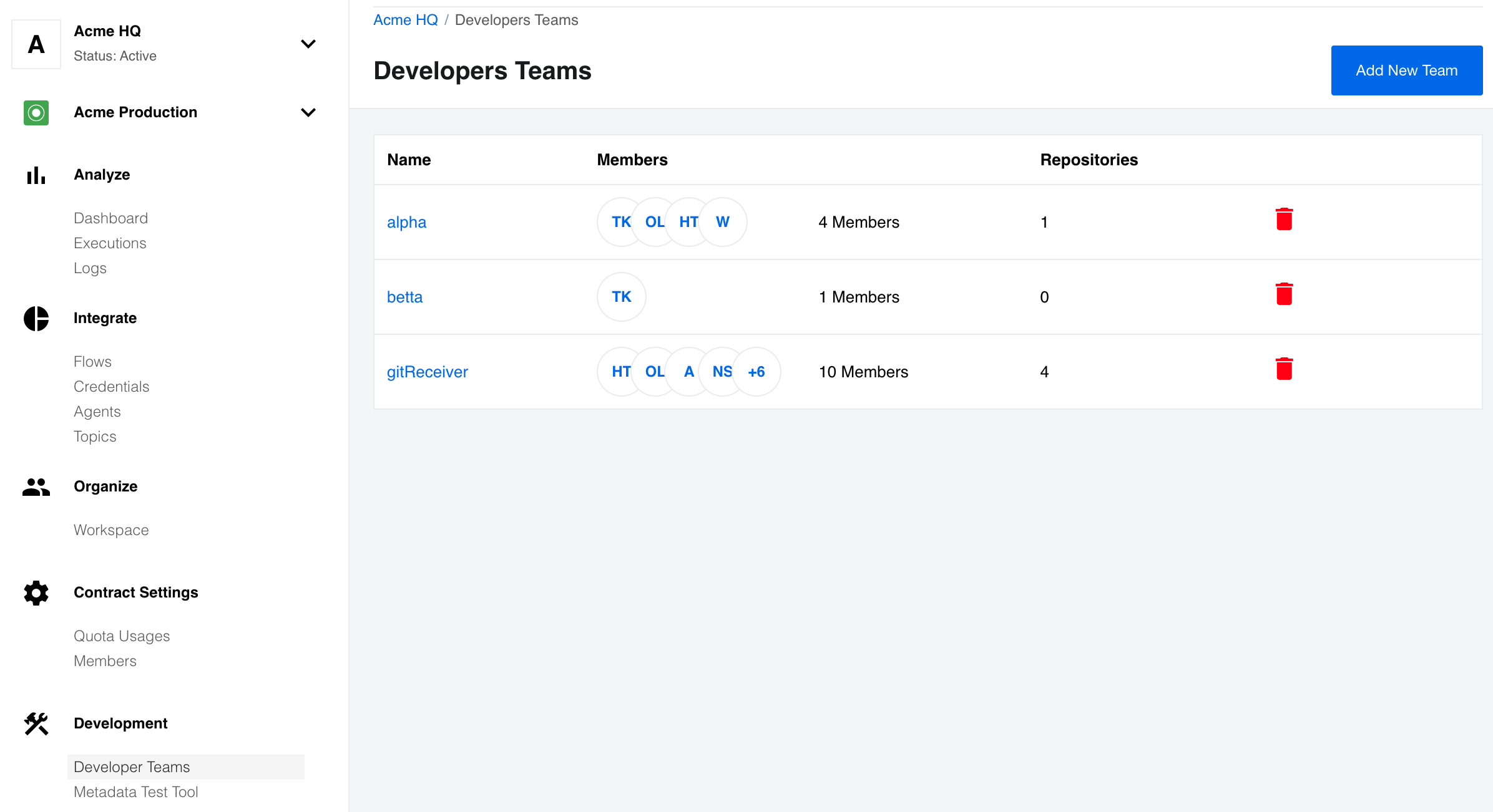 Developer Teams: New design