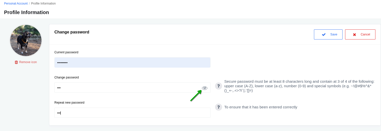 Show Password Button Show Password Button