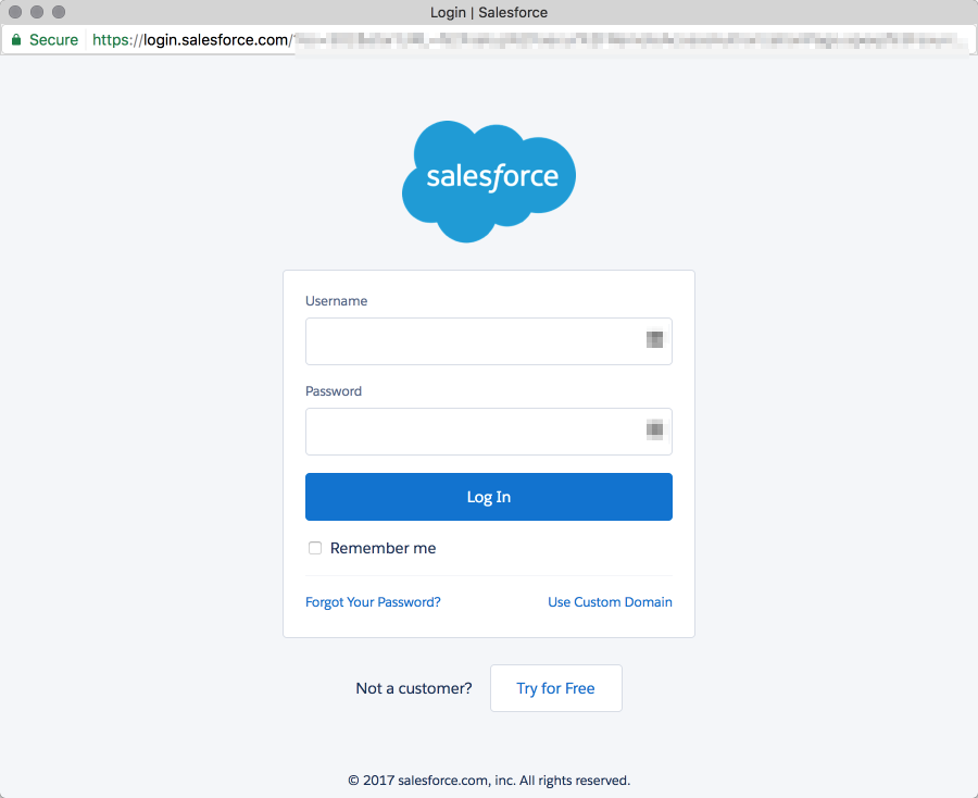 OAuth login to Salesforce