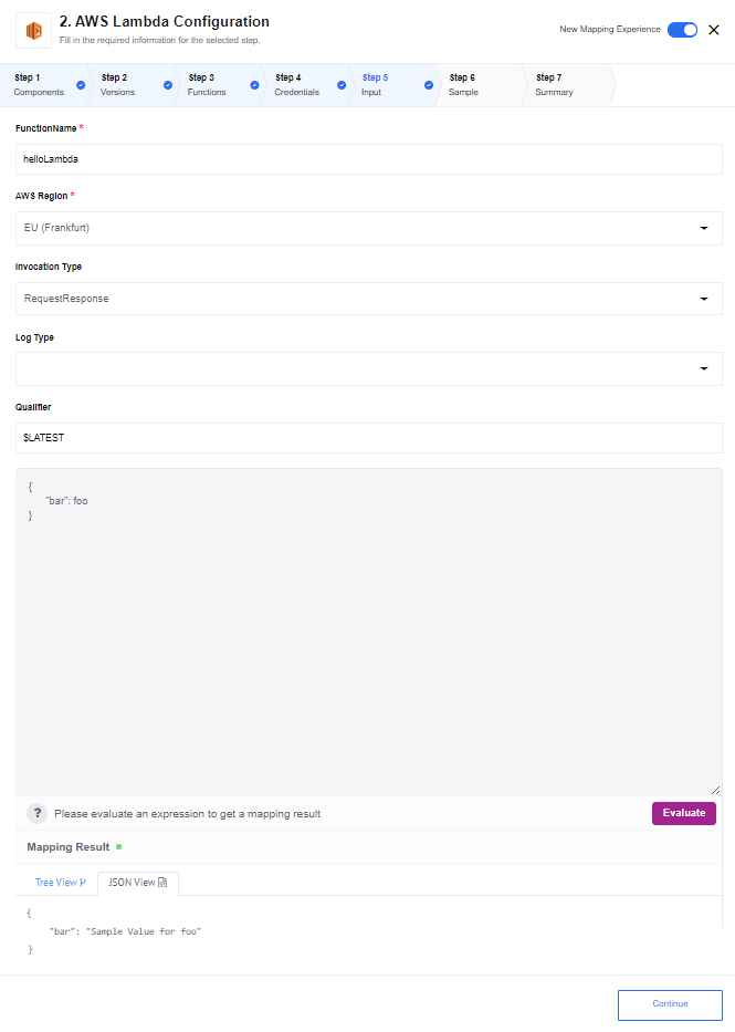 AWS Lambda - configur input