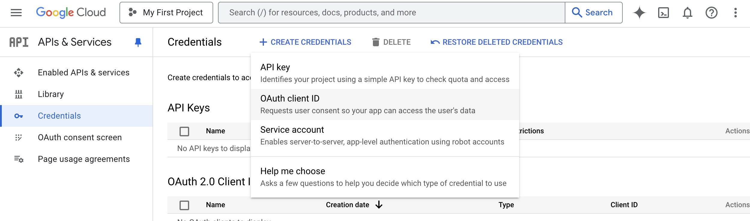 OAuth client ID