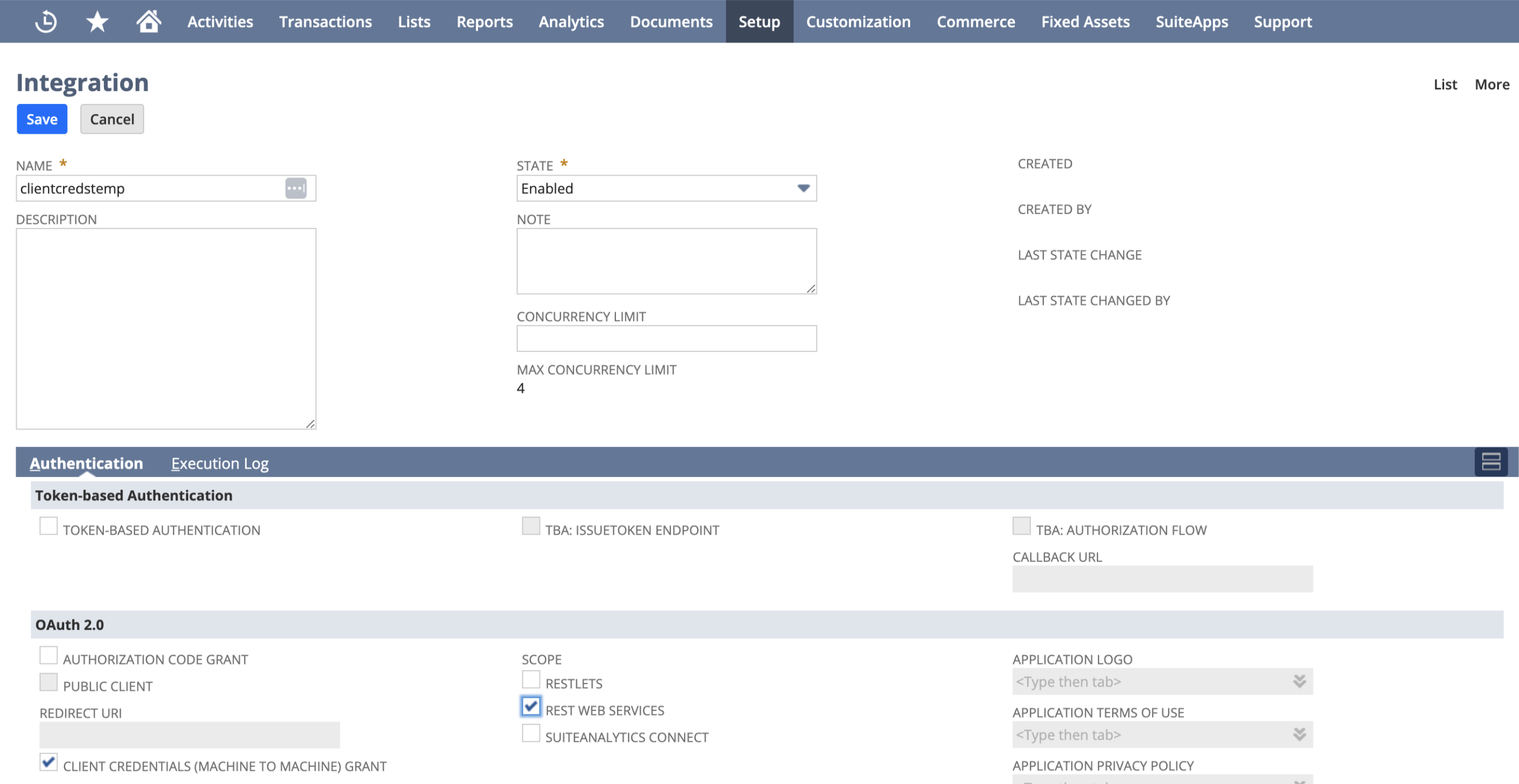 Integration Setup