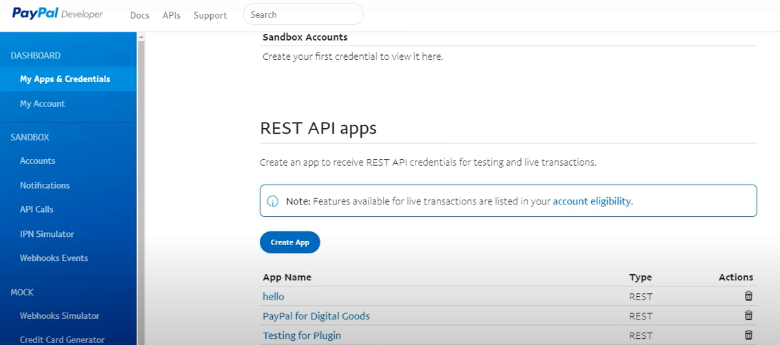 PayPal Rest API
